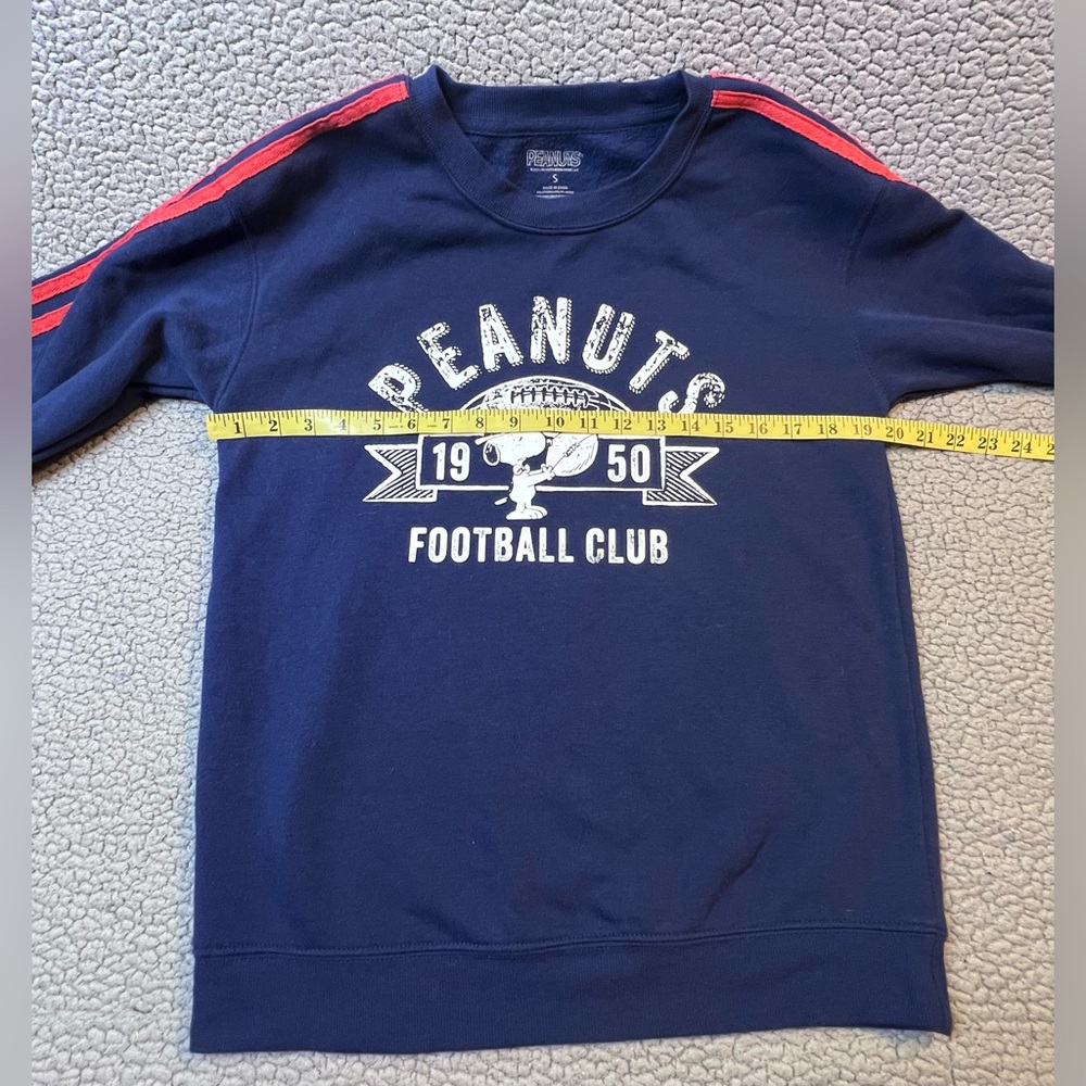Peanuts Long Sleeve Sweatshirt Womens Size Small Blue And Red Stripes - Picture 5 of 9